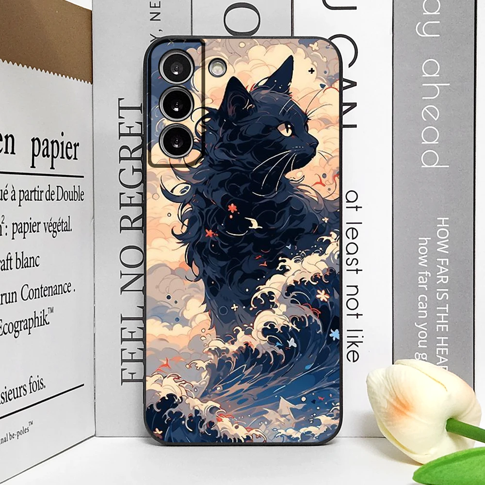 Japan The Great Wave of Kanagawa Cat Art Phone Case - Ultra Soft Cover