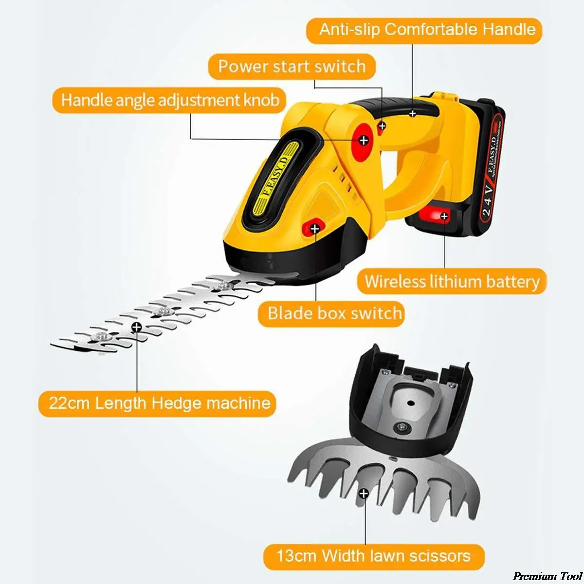 Grass Cutter Cordless Grass Shear Handheld Hedge Trimmer 2in1
