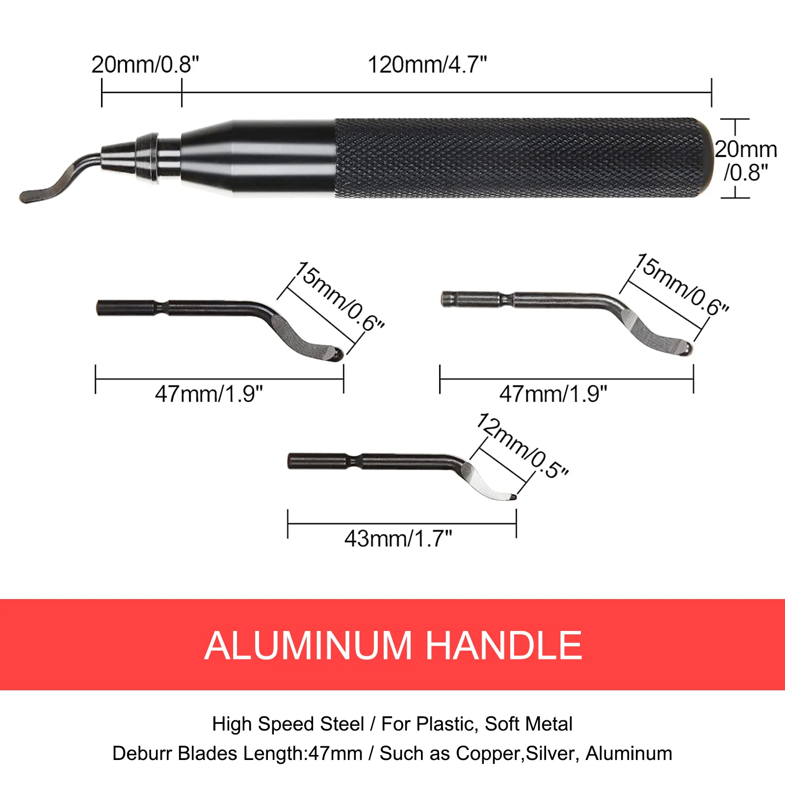 Deburring Tool Aluminum Handle Trimmer with 15 High-speed Steel Rotating Deburring Blades for Deburring Aluminum Plastic Pipes wood work bench