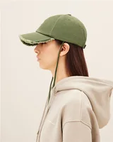 Baseball Hat For Women Men Cotton Adjustable Ball Caps Metal Logo Outdoor Cool Lady Male Sun Lanyard Fixed Hanging Rope Cotton 1