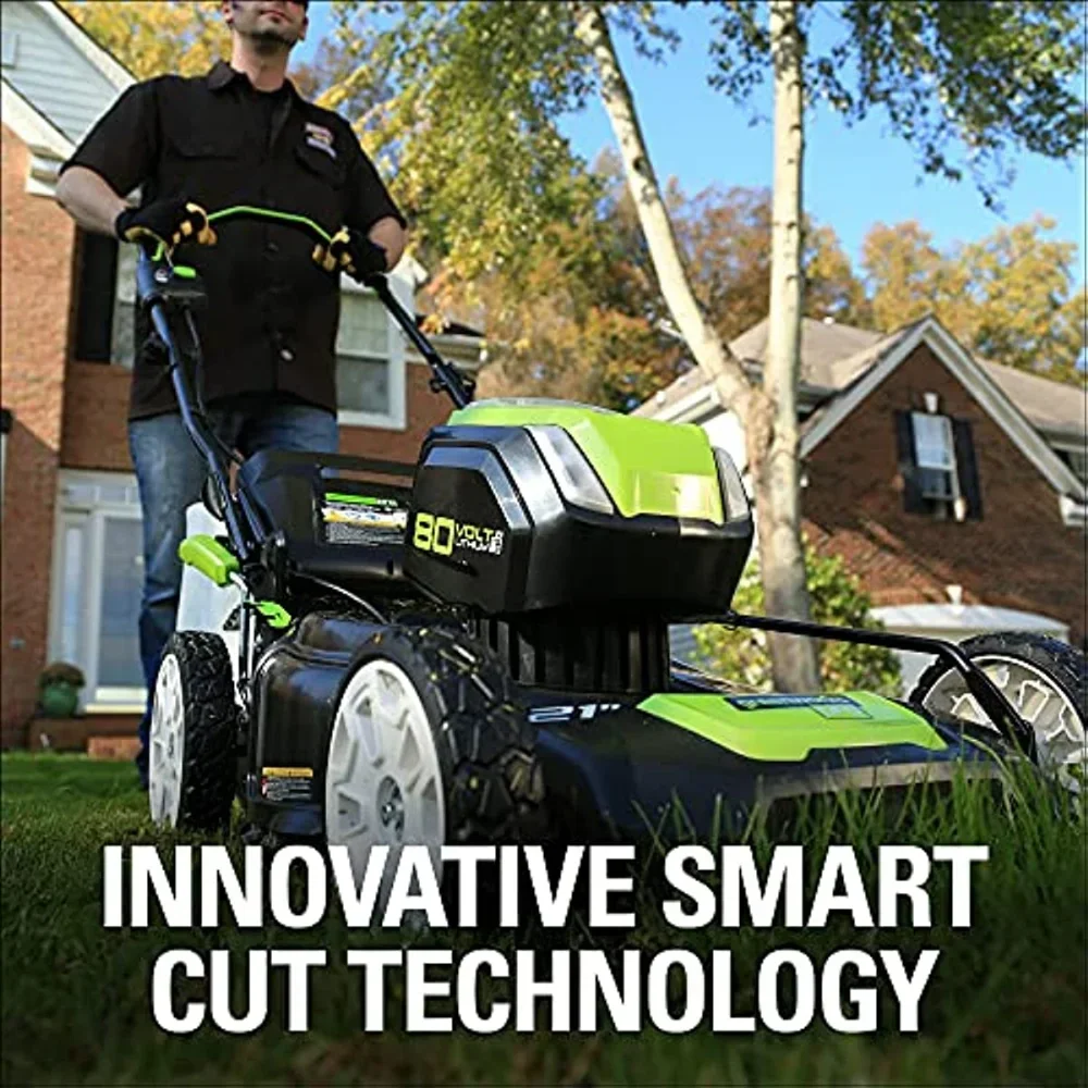 Greenworks pro-ブラシレスコードレス芝刈り機、プロ80v、21 