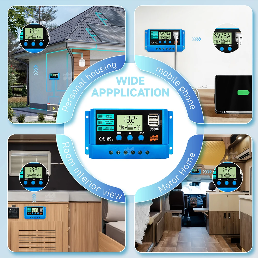 controlador de carga solar com display lcd 05