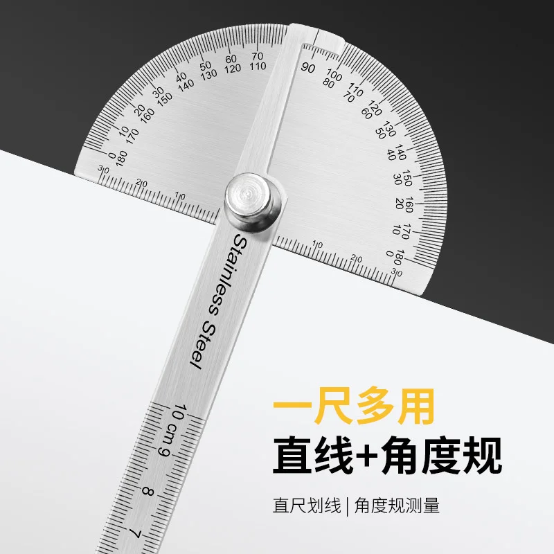 Stainless Steel 180 Degree Protractor Metal Angle Ruler professional Meter Ruler Gauge Finder Goniometer Conveyor Tool 3
