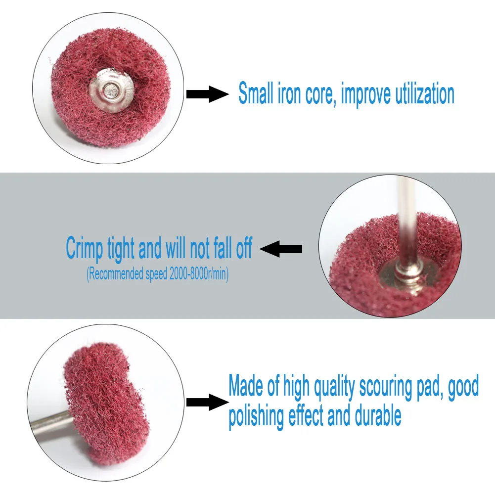 Mini Drill Abrasive Brush 2.35mm/3mm Shank Nylon Buffing Polishing Wheel for Dremel Rotary Tool Accessories Set