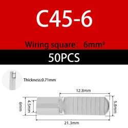 Enhanced Copper Crimp Terminal for Electrical Connections (C45 - 6    50pcs)