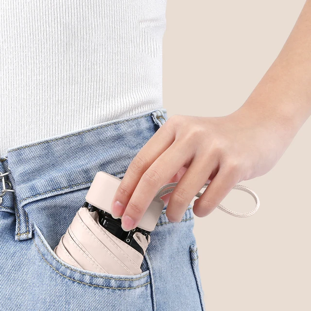 1Pc Új Tervezés Uv Protection Capsul Zseb Hordozható Super Mini Egyedi Tok Esernyővel - Image 5