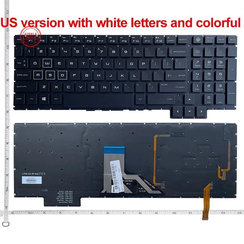 Teclado do Portátil dos Eua ru sp para hp Omen 15-ce 15-ce000 15-ce026tx 15-ce005tx 15-ce006tx 15-ce001tx 15-ce002tx Retroiluminado 15.6 Novo - Imagem 5