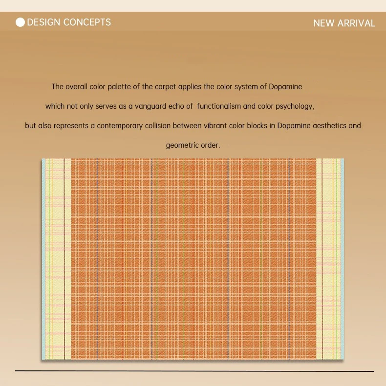 Minimalist Creative Dopamine Geometric Pattern Living Room Carpet Bedroom Room Floor Rugs Home Easy Repair Sofa Coffee Table Mat