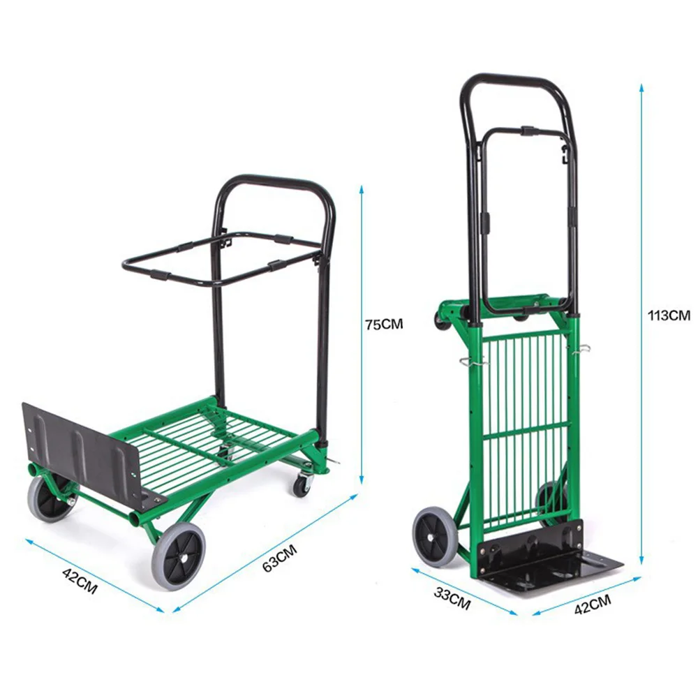 

90kg Multi Functional Handcart, Flatbed Cart, Shopping Cart, Portable Hand Pulled Cart, Folding Luggage Cart, Handling Cart