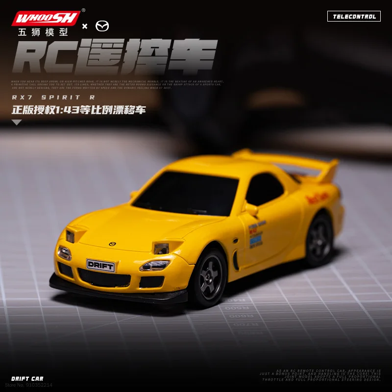 Whoosh Rc 드리프트카 공식 라이선스 마쓰다 RX7 1/43 풀 스케일 무선 조종 레이싱카 입문용 취미 애호가용
