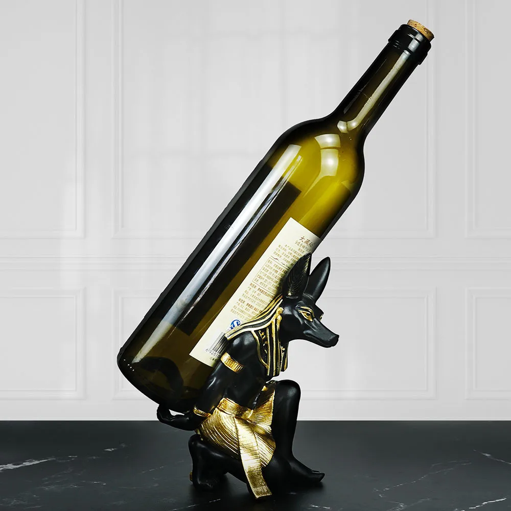 

Bar Sculptures & Figurines for Interior Living Room Home Decorations Ancient Egypt Anubis Bookshelf Dining Table Wine Rack Decor