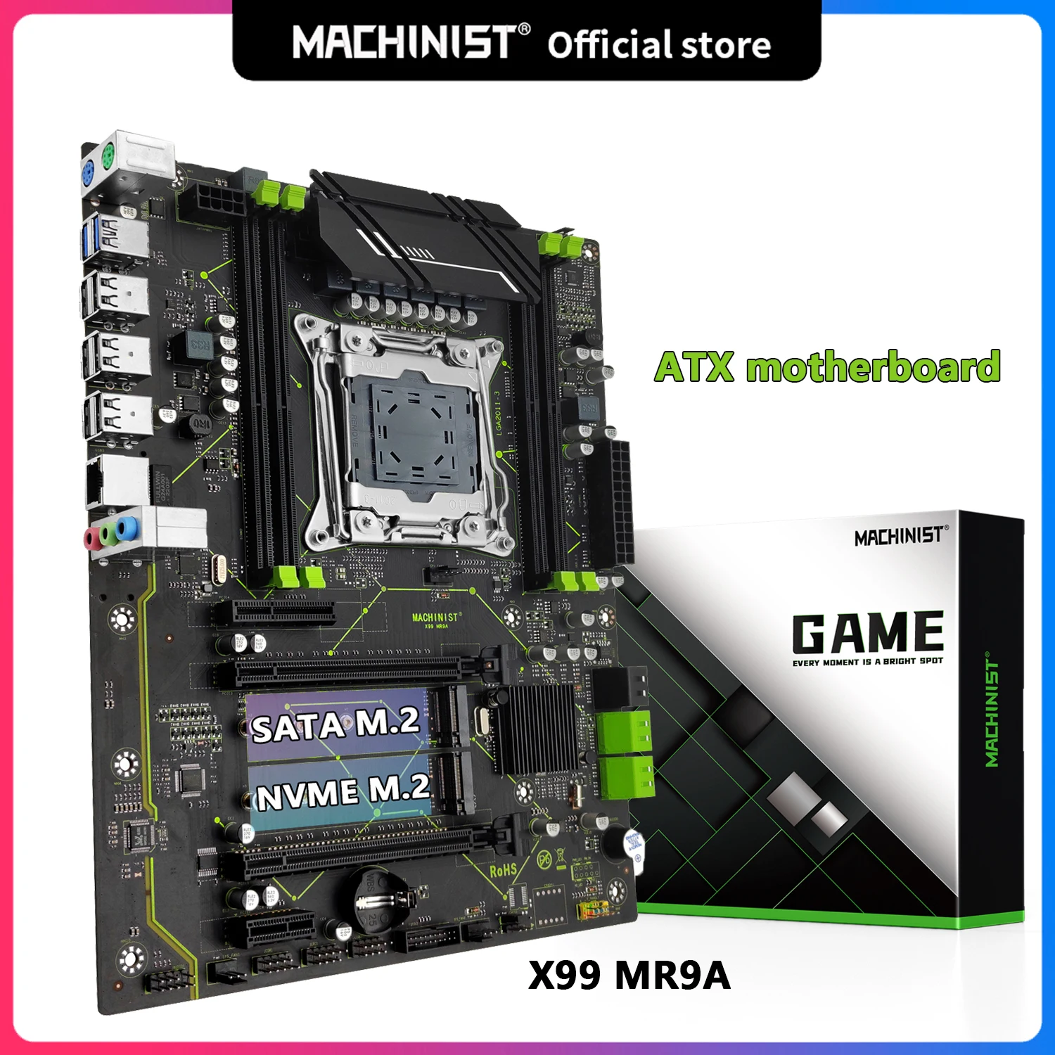 Machinist X99 Desktop Moederbord Ondersteuning Lga 2011 3 Intel Xeon E5 V3 & V4 Cpu Processor DDR4 Vier Kanaals ram Geheugen Atx X99 MR9A|Motherboards| - AliExpress