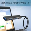 Aluminium 8 Ports USB 2.0/3.0/TYPE-C 3.1 HUB  TF SD Card Reader For Mobile hard drive   printer phone speaker mouse keyboard USB 3