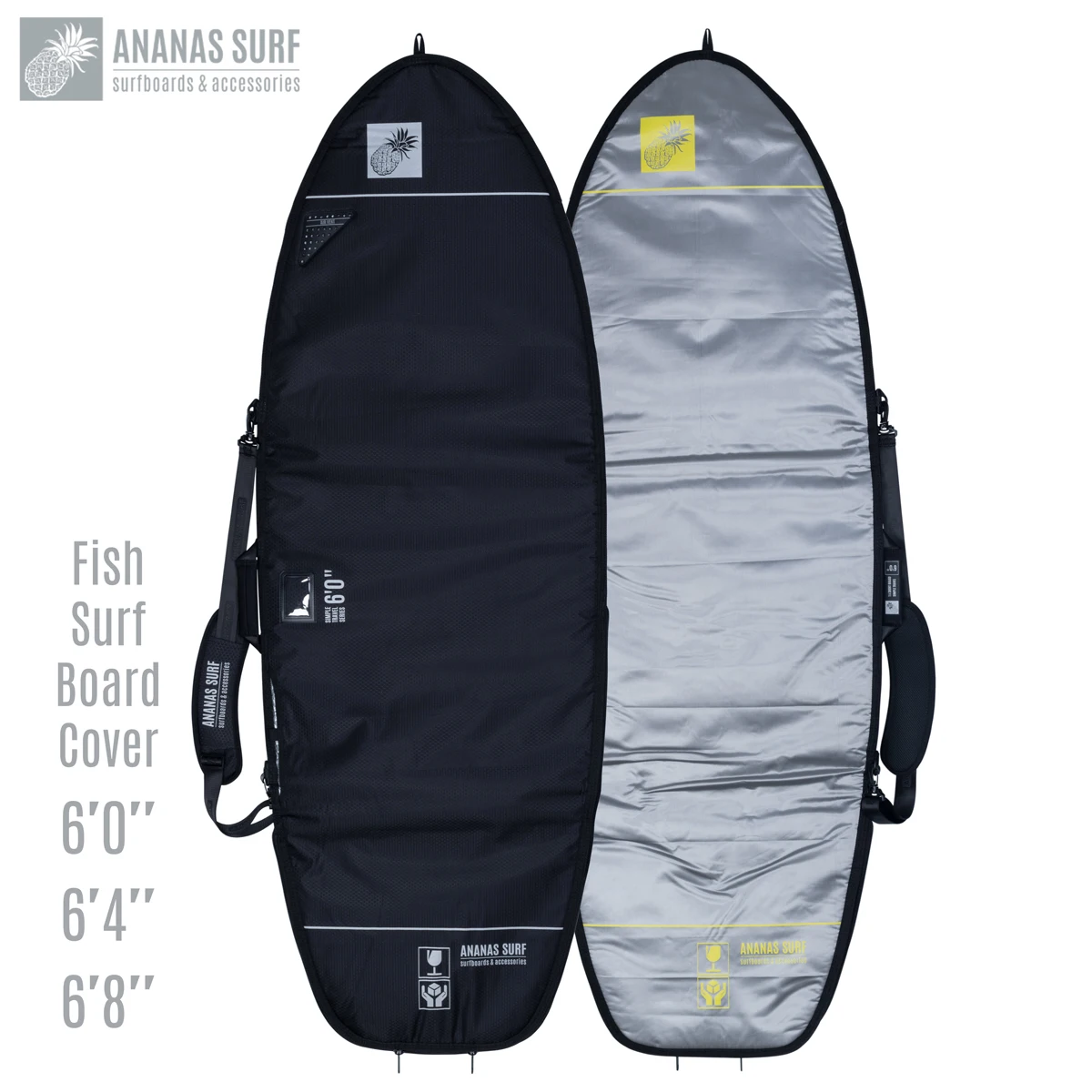 Ananas Surf Airvent Surfboard Fish Shortboard Bag Protect Cover Travel Boardbag 6'0", 6'4", 6'8"