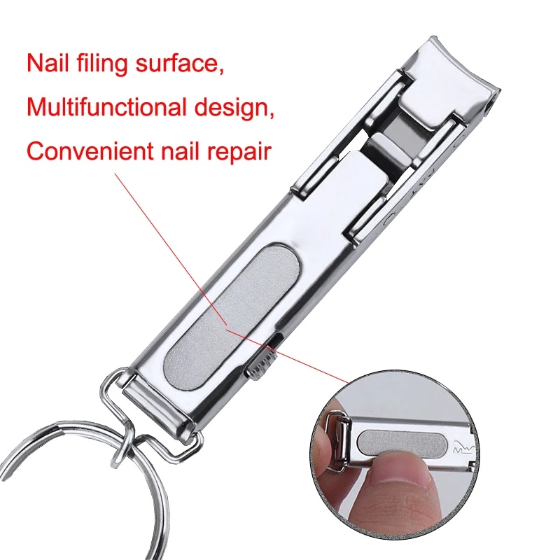 Ultradünne Nagelknipser, zusammenklappbar, tragbar, für Reisen, Fingernägel, Schlüsselanhänger, Schere, Schneider, Edelstahl, Maniküre-Werkzeug-Sets – Detail 4