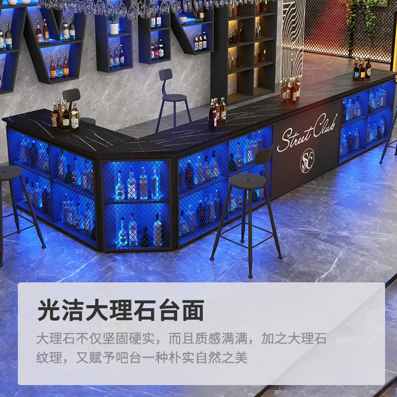 Iron front desk reception desk clear bar barbecue shop hot pot restaurant industrial style bar checkout page