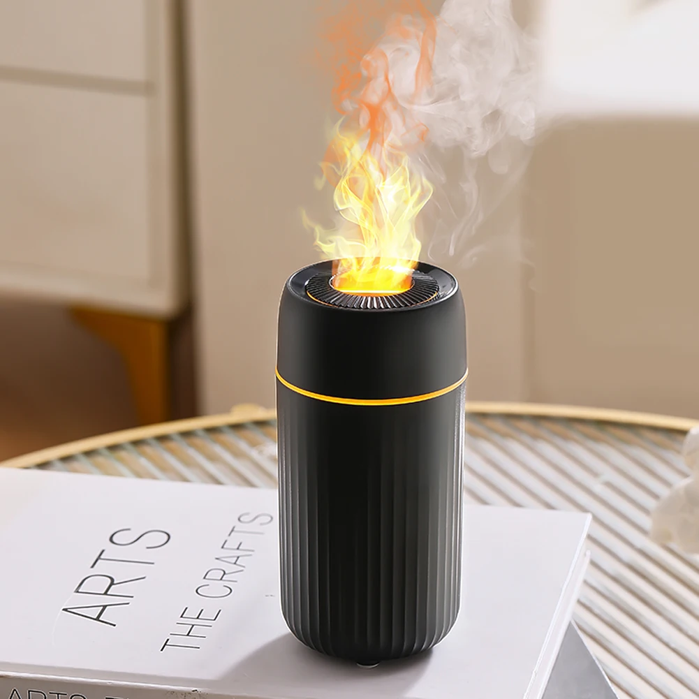100ml Car Flame Humidifier Diffuser with Colorful Ambient Light Car Flame Light Humidifier Air Freshener for Decoration