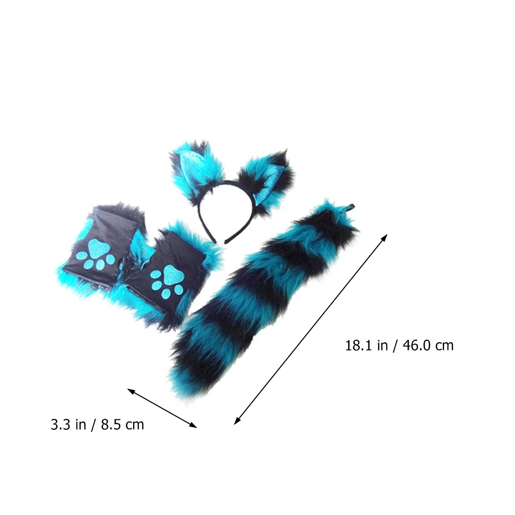 1 Set Lovely Fox Lion Cosplay Costume Kit Halloween Costume Stuffed Animals Ears Headband And Tail Set For Kids And