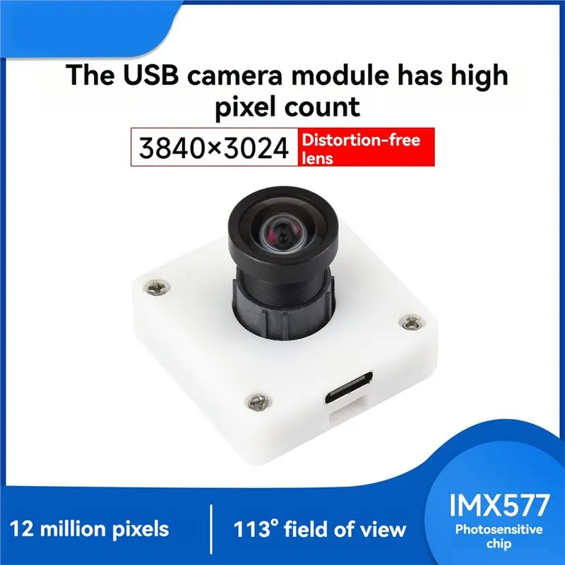 NEW-IMX577 12MP USB 카메라 모듈 113 ° FOV 3840X3024 해상도 USB2.0 왜곡 없는 렌즈 PC용