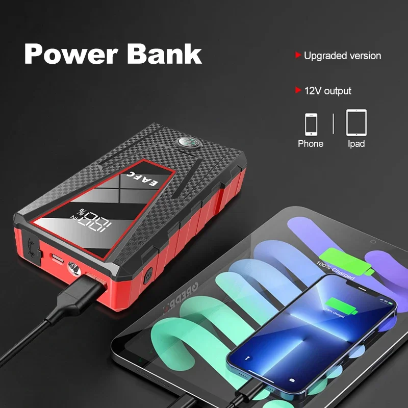 1200A/600A Portable Auto Jump Starter Power Bank Starting Device For 12V 4.0L 3.0L Emergency Car Battery Booster Starter Charger