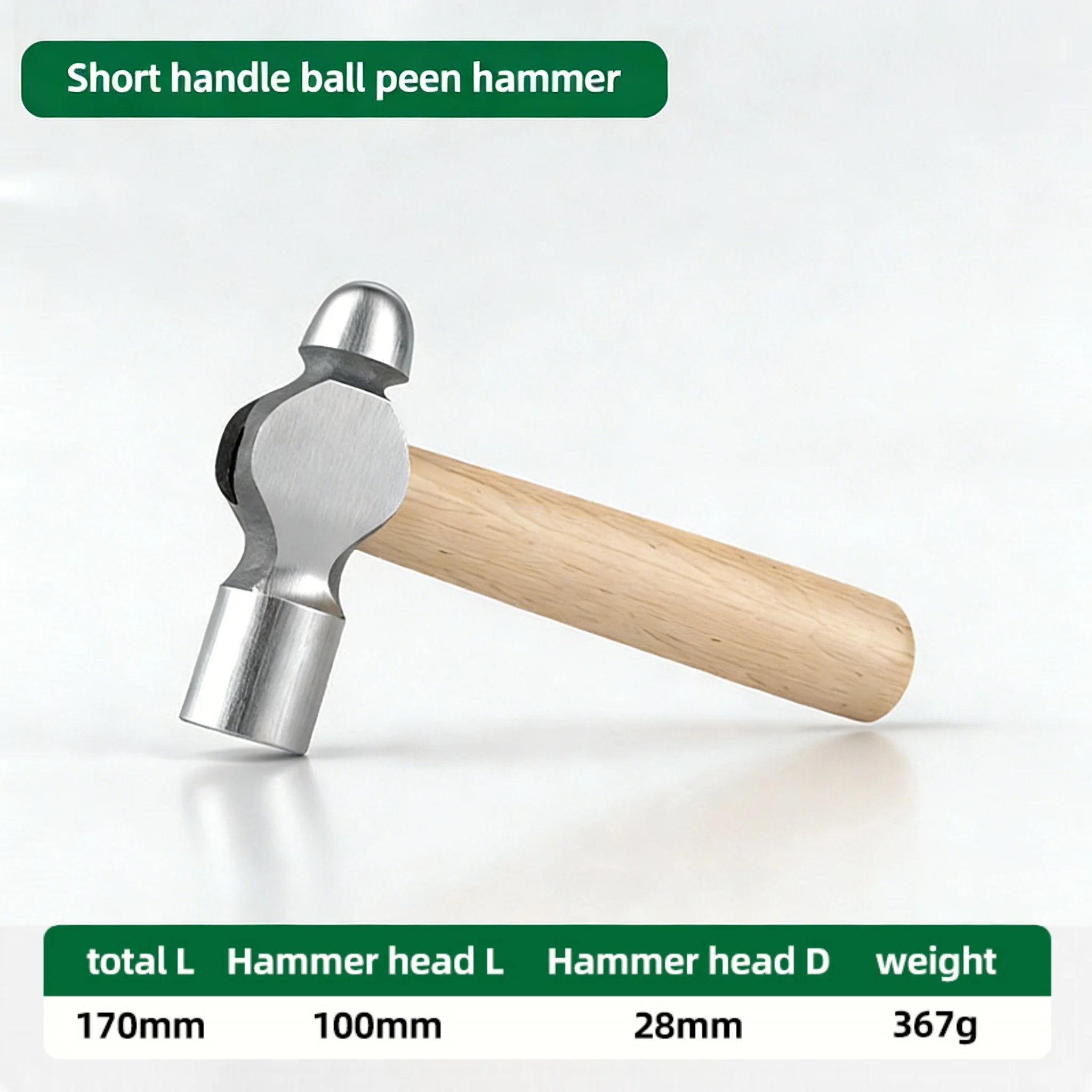 Compact Wood Handled Claw Hammer with High-Carbon Steel Head - 8 OZ