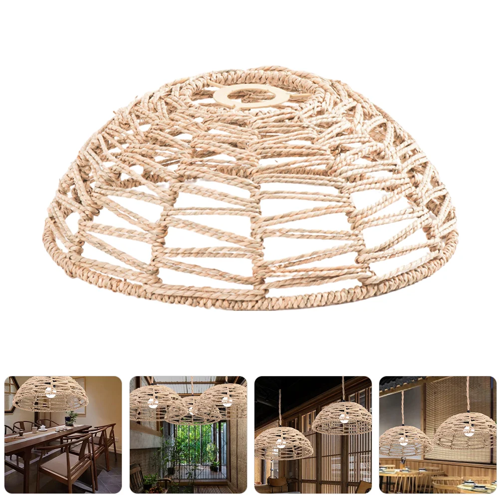 

Woven Chandelier Shade Lamp Small Shades Hanging Weave Replacement Kitchen Straw Rope Ceiling Light Covers Bathroom Decorations