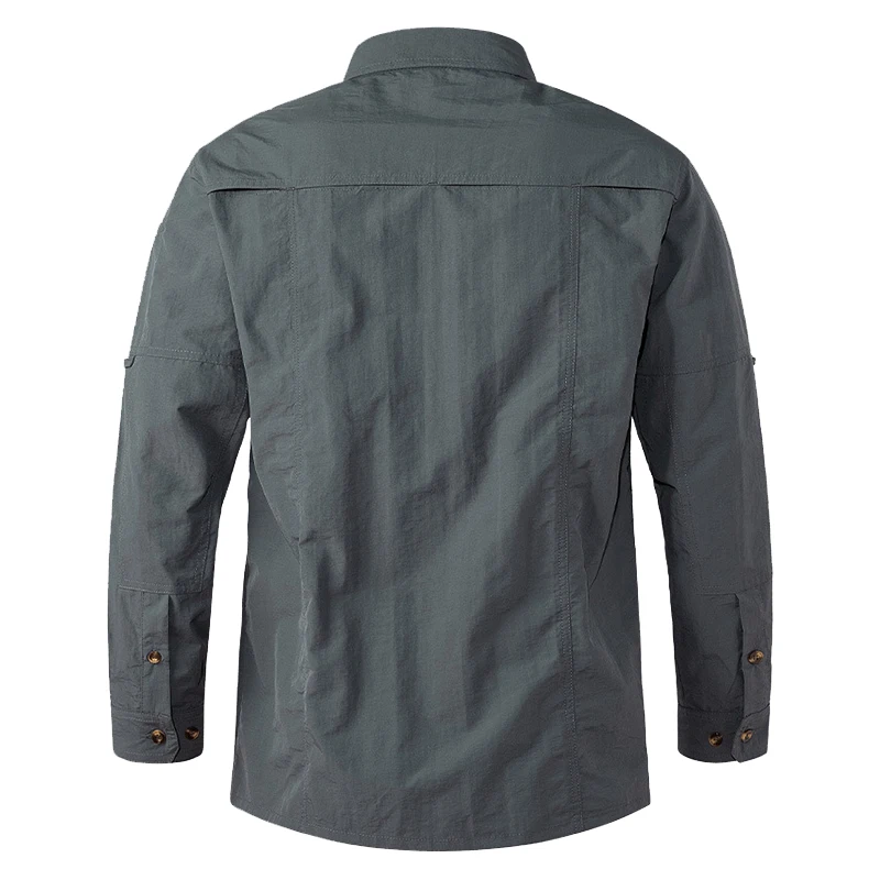 Tactical Shirts Men Summer SWAT Outdoor Combat Multi-pocket Quick Dry Cargo Camping Long-sleeved Shirts 6XL