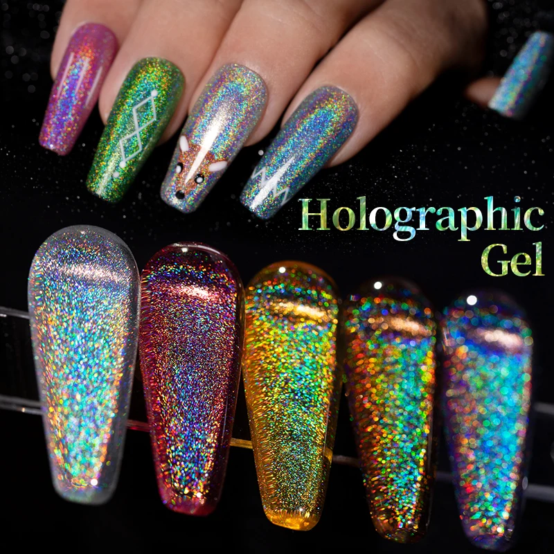 BOZLIN34ColorsHolographicGlitterGelPolishSummerColorsSparkling