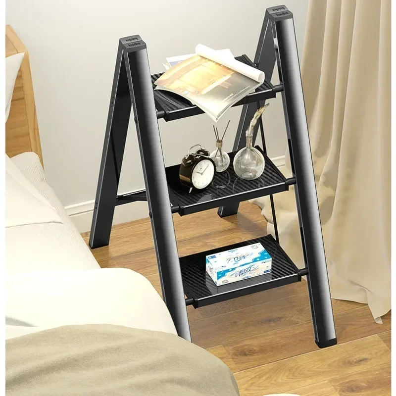 Folding Step Ladder Thickened Ladder Chair Multi-functional Step Stool Multilayer Flower Rack Ladder Stool Stable Load-bearing