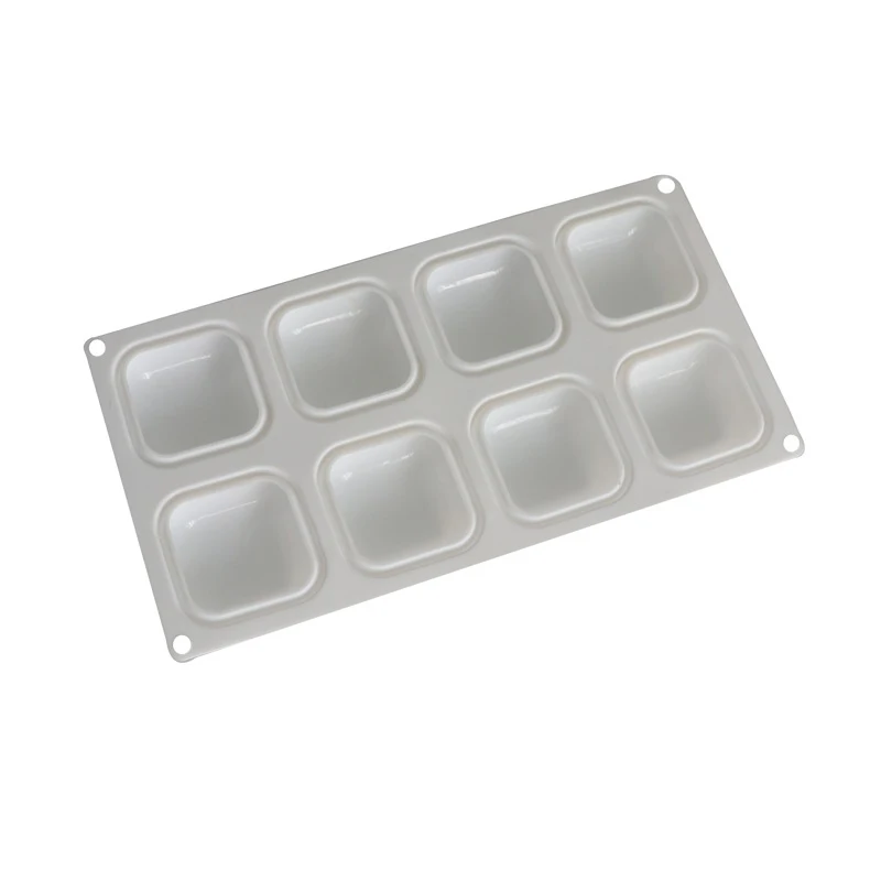 Quadratische Mousse-Kuchenform mit 8 Mulden zum Backen, französisches Dessert, 3D-Kissen, Steinform, Karamell, Eiswürfelform, Seife, Küche, Gebäck-Werkzeuge – Detail 2