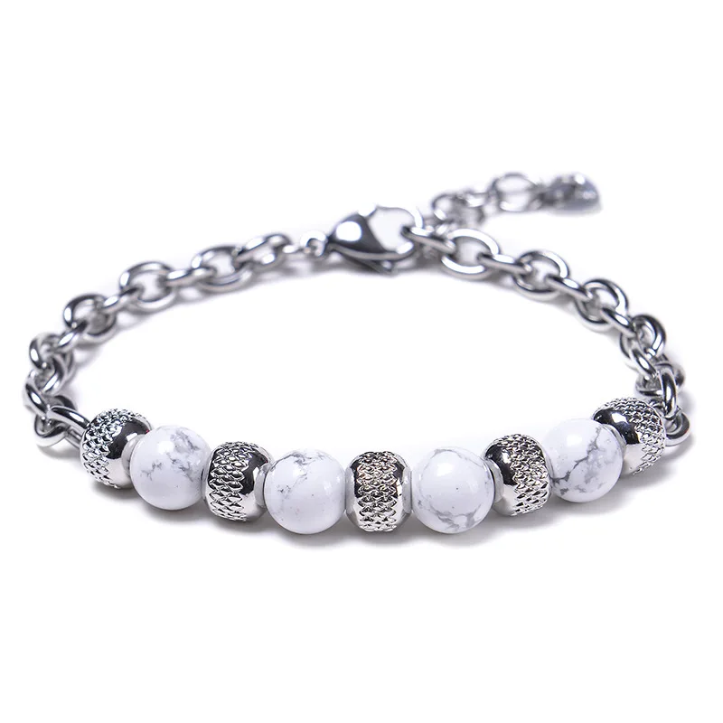 Noter Männer Armband Edelstahl verstellbare Kettenglied Braslet natürliche Tigeraugen Lava Rock Stein Armband Geschenke für Freund – Detail 11