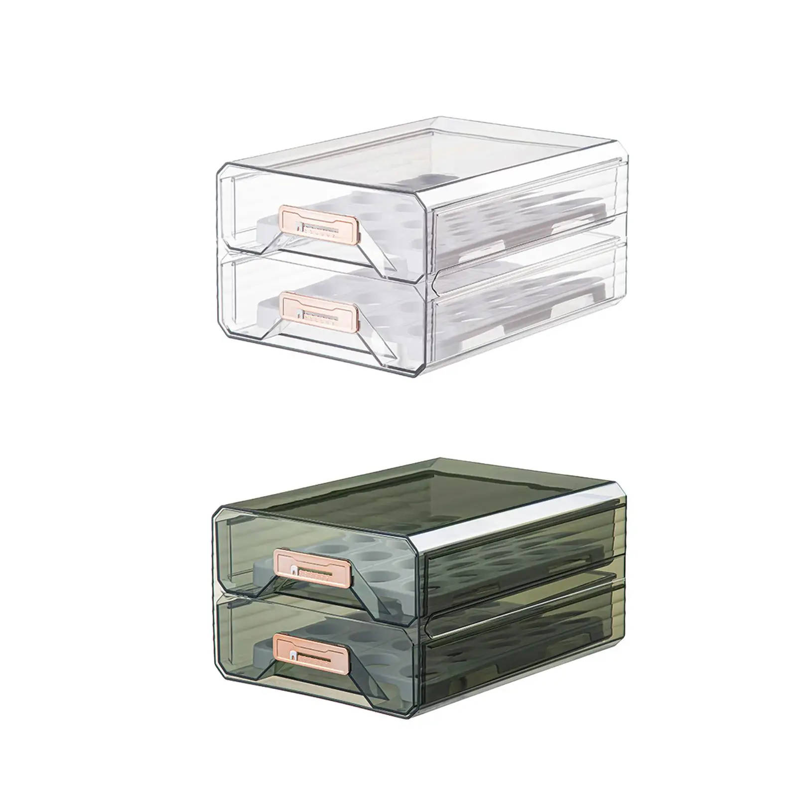 Refrigerator Egg Holder Large Capacity Fridge Bin Clear Stackable Egg Tray Storage Box Acrylic for Kitchen Cabinet Countertop