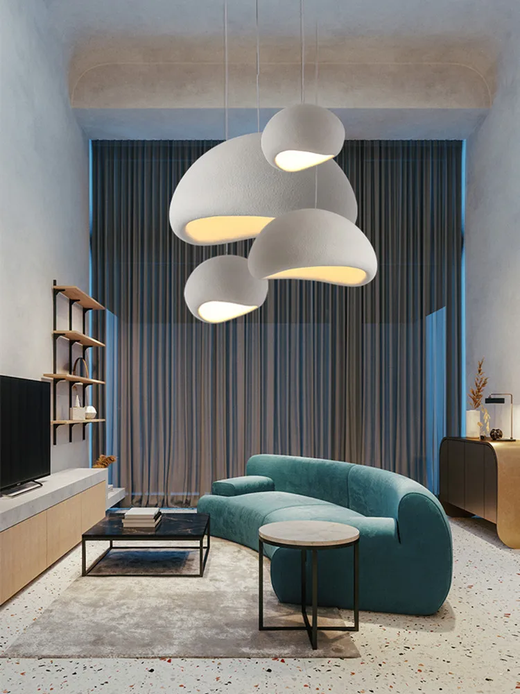 Modern Restaurant Island Handmade Wabi Sabi Chandelier Cafe Bar Dining Bedroom Lighting Indoor LED Art Deco Pendant Lamp Fixture 5