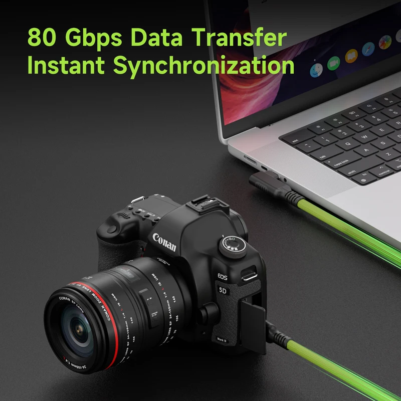 하기비스 USB-C 카메라 연결 케이블 USB C 직각 테더링 케이블 캐논 니콘 용 빠른 데이터 전송 및 라이브 미리보기 기능