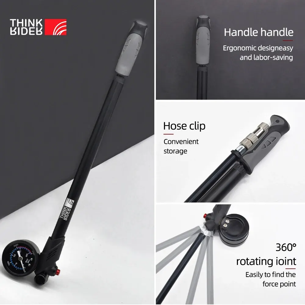 Portable High-Pressure 300psi Bike Air Pump with Gauge