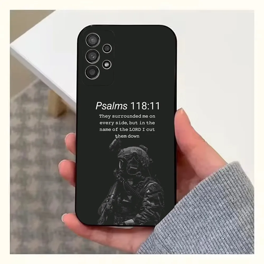 Spiritual Journey Black Silicone Phone Case - Inspirational Verse Design