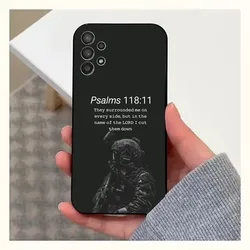 Spiritual Journey Black Silicone Phone Case - Inspirational Verse Design - Samsung S21Ultra (Z1)