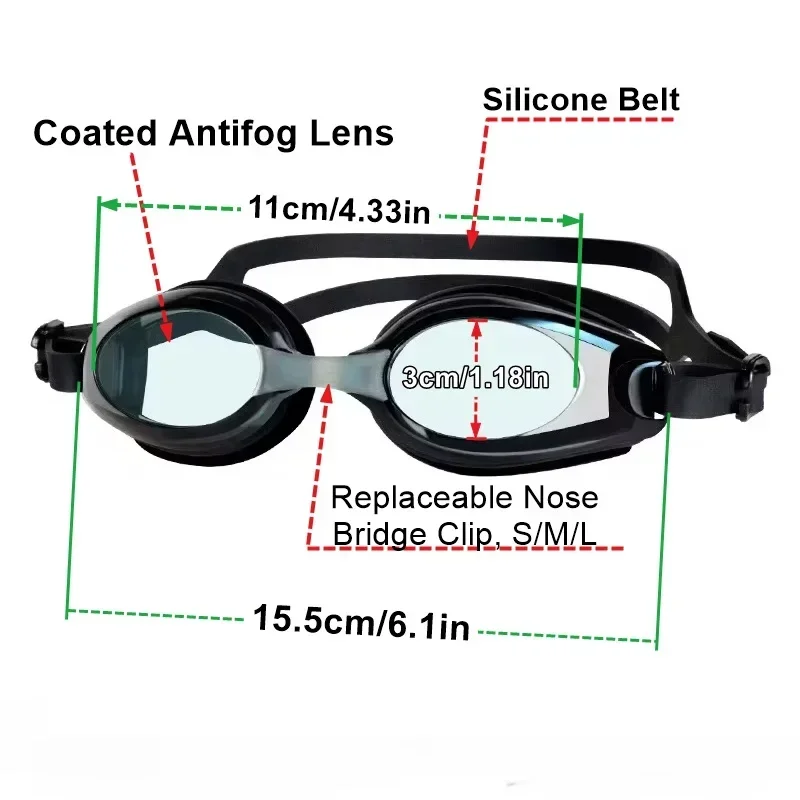 Kids Myopia Swimming Goggles for Boys Girls Ages 4-14 (Approximate) with Anti-fog Spray Swim Glasses  Eyewear 4