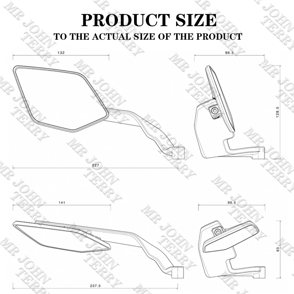 Motor Spiegels Voor Yamaha MT09 FZ09 MT-09 MT 09 2014-2021 2019 2020 CNC Aluminium Motorfiets Stuur Achteruitkijkspiegels Blauw Anti-glare Spiegel (Kleur : Blauw