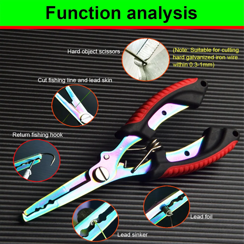 Stainless Steel Fishing Pliers Fishing Hook Remover Saltwater Resistant Braided Line Cutter Scissors Equipment
