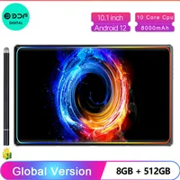 BDF P60 New 10.1 Inch Tablets 8GB RAM 512GB ROM 10 Core Android Tablet 2000x1200 Google Play 4G LTE Phone Call Dual Wifi 8000mAh 1