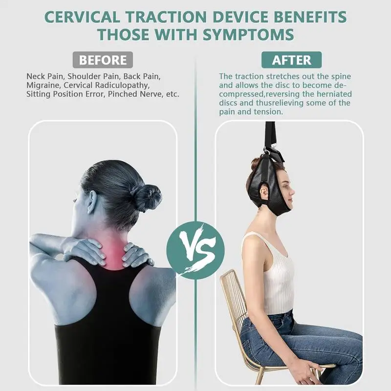 Cervical Neck Traction Hanging Device Soft Neck Stretching Belt Pain Relief Medical Neck Orthosis Adjustable Traction Frame