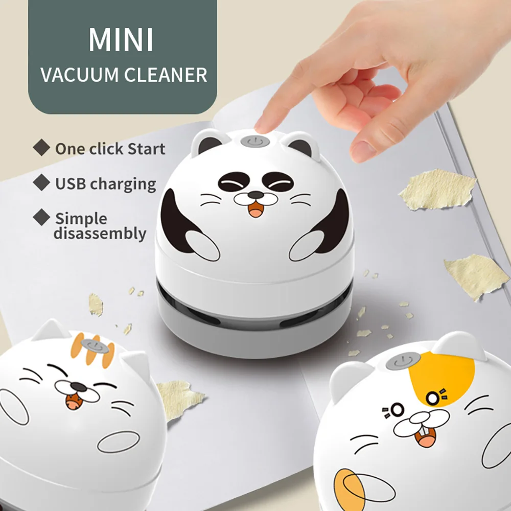 

Portable Mini Desktop Cleaner Keyboard Cleaning Handheld Cute Cat Design Desk Vacuum Cleaner For Office School For Home