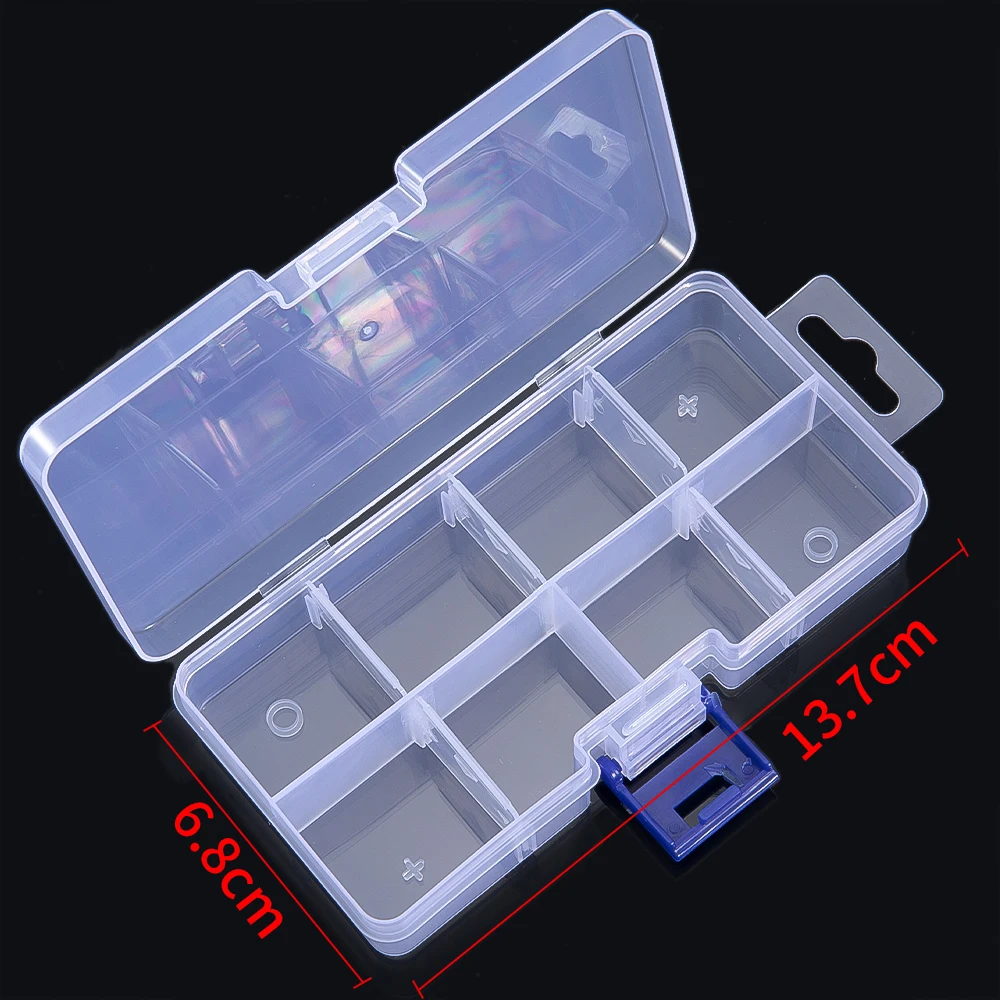 8/10Grids Transparent Plastic Storage Jewelry Box Compartment Adjustable Container Storage Case Beads Ring Portable Organizer