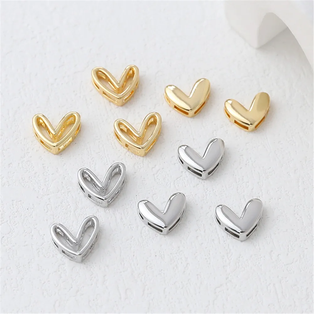 14k Gold Coated Copper Plated Genuine Gold Plated Love Pendant DIY Handmade Jewelry Bracelet Necklace Earring Accessory Material