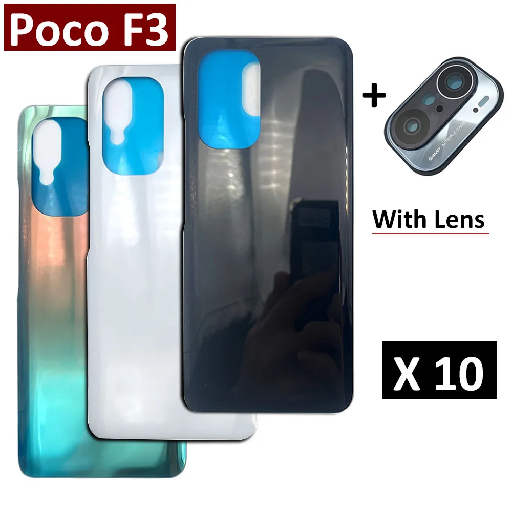 

10Pcs/Lot, Battery Back Cover Glass Rear Door For Xiaomi POCO F3 Redmi K40 Pro Replacement Housing STICKER Adhesive Xaiomi