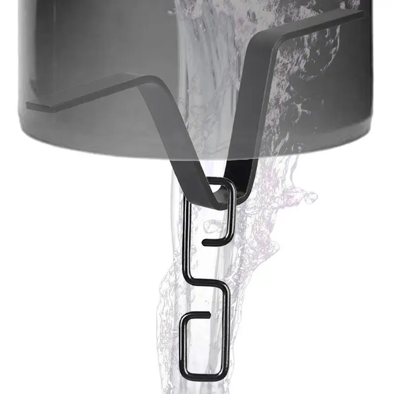 Rain Chain Gutter Adapter Black V Shaped Rain Chain Adapter with S shaped Hook Heavy duty and Rust resistant Iron Construction