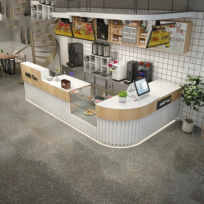 Modern Luxury Reception Desk Bar Counter Front Desk Checkout Cafe Pulpitos Churches Glass Pulpito Party Recepcion Wave
