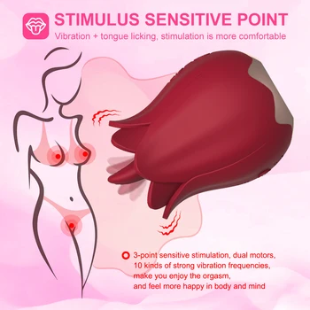 Rose Vibrator Sex Toys for Women Clitoris Stimulation Oral Tougue Licking Vibrators Intimate Goods Erotic Sex Toys for Adults 18 2