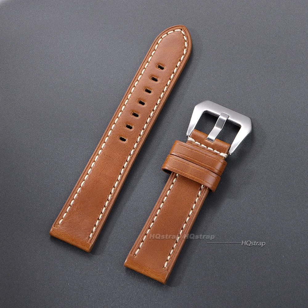 Handcrafted Crazy Horse Leather Watch Strap - Black, Blue, Brown Options